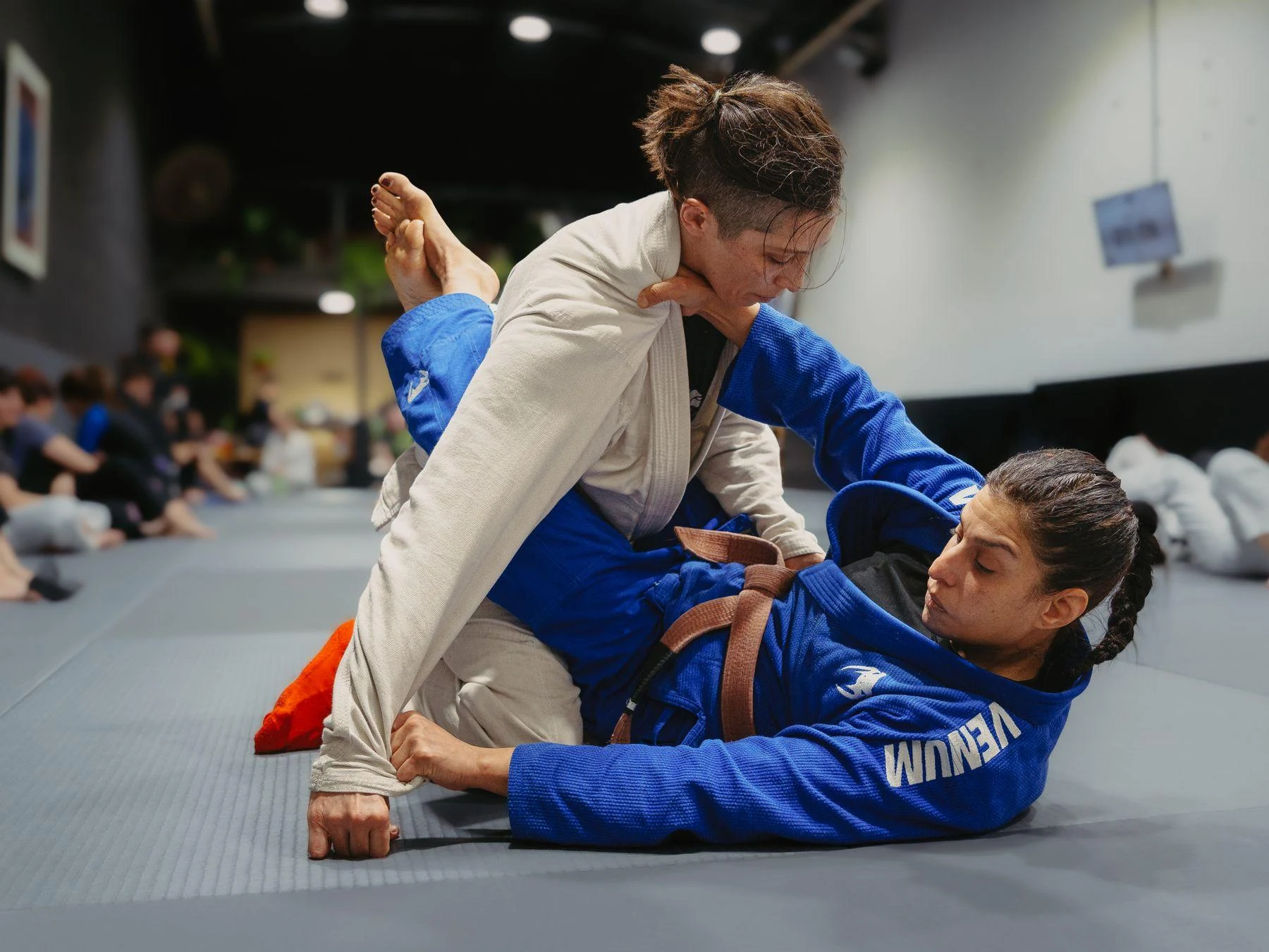 Brazilian jiu-jitsu training on the mats